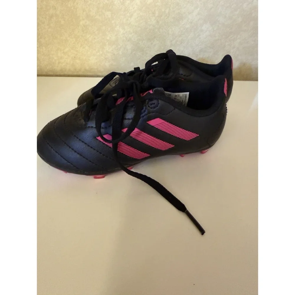 adidas Youth Soccer Cleats Black Pink 10K US Size Soccer Footwear for Youth - Picture 3 of 8